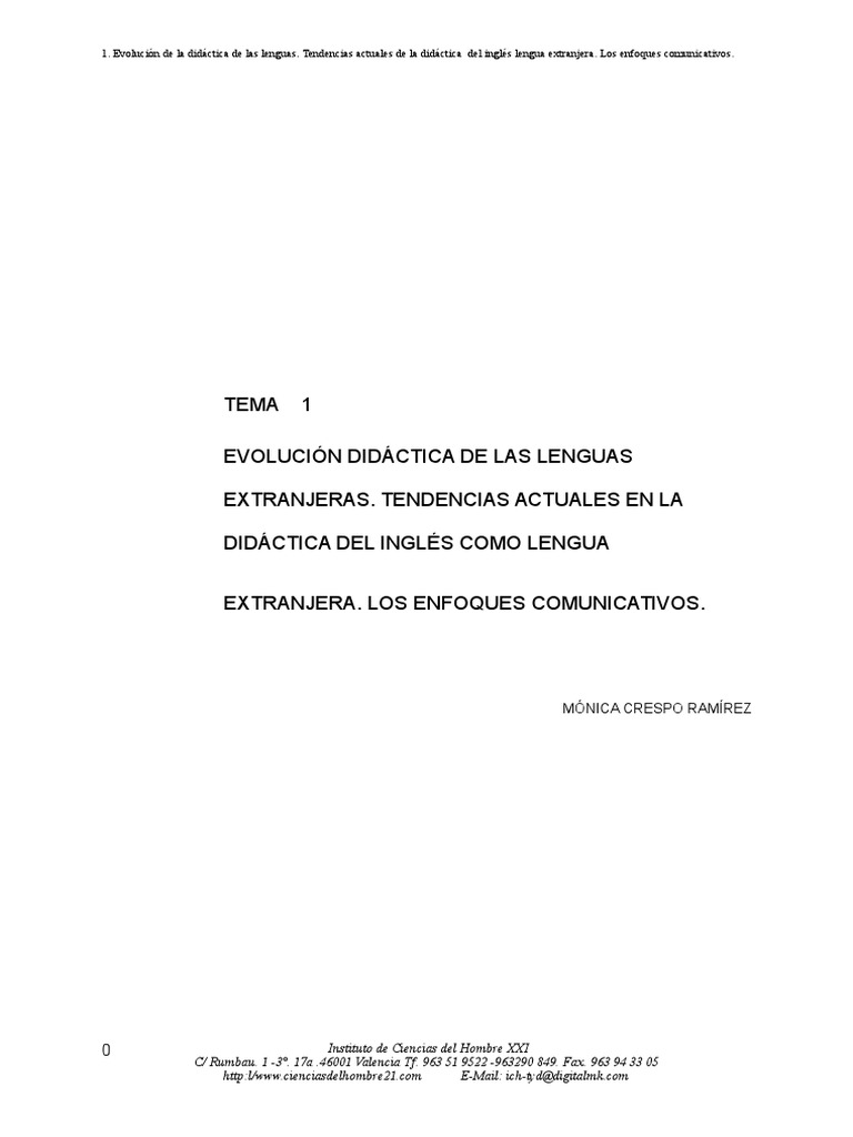 Didáctica del Inglés: Enfoques y Evolución | PDF | Neuro Linguistic ...
