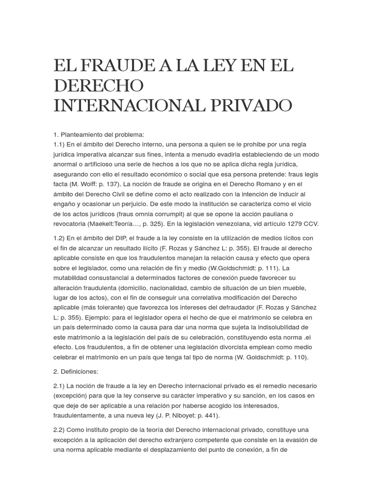 Fraude a la Ley en Derecho Internacional | PDF | Ley internacional ...