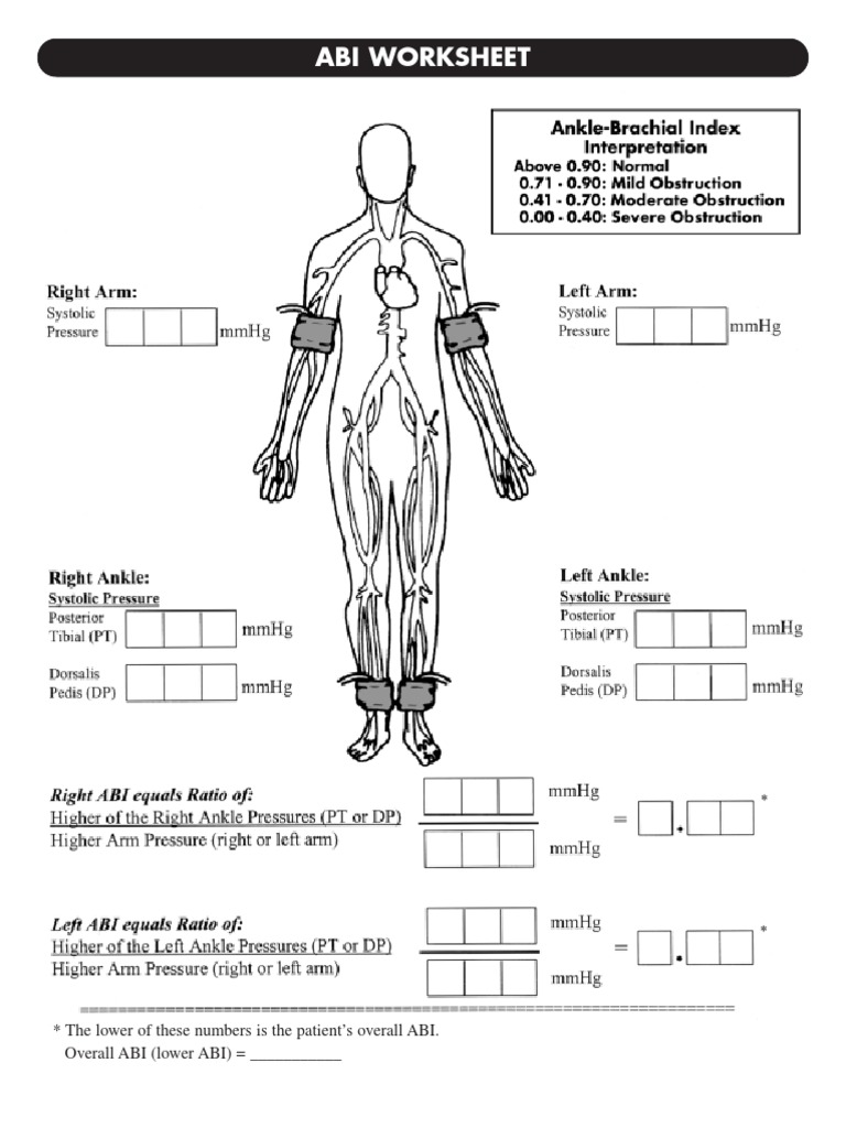 abi sheets pulse blood pressure