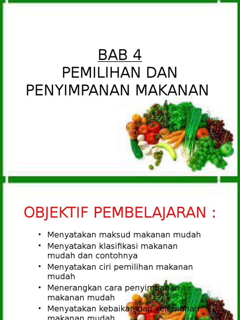 Bab 4 Pemilihan Dan Penyimpanan Makanan Pdf