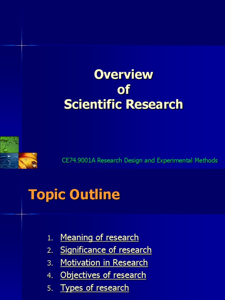 Research Design & Methods Overview | PDF | Scientific Method | Experiment