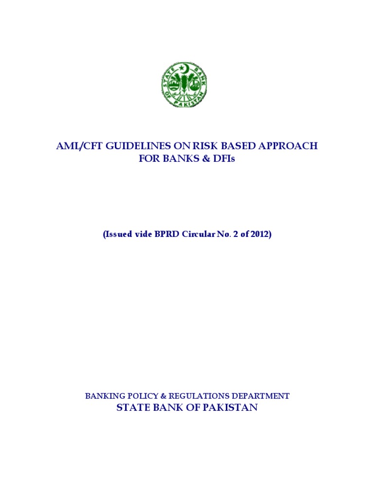 Aml CFT Guidelines (SBP) | PDF | Money Laundering | Risk