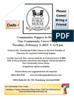 Save The Date !: Community Supper To Benefit Our Community Cares Camp Tuesday, February 3, 2015 5 To 9 PM