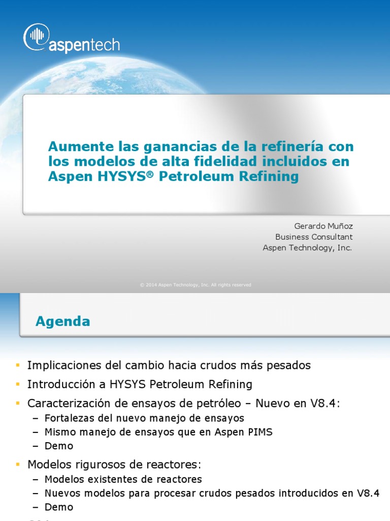 Aspen HYSYS Petroleum Refining Spanish Presentation - FINAL | PDF ...