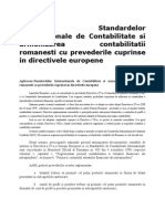 Aplicarea Standardelor Internationale de Contabilitate Si Armonizarea Contabilitatii Romanesti Cu Prevederile Cuprinse in Directivele Europene