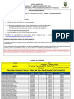 Cronograma Pruebas Psicometricas y de Conocimientos BANCO DEL ESTADO