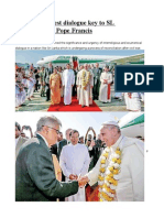 Open and Honest Dialogue Key To SL Reconciliation Pope Francis