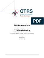 Documentation Otrscodepolicy: Otrs Code Quality Checks. Version 1.0.7 Edition
