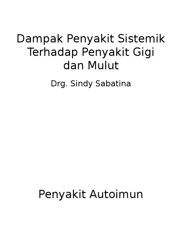 Penyakit Sistemik | PDF