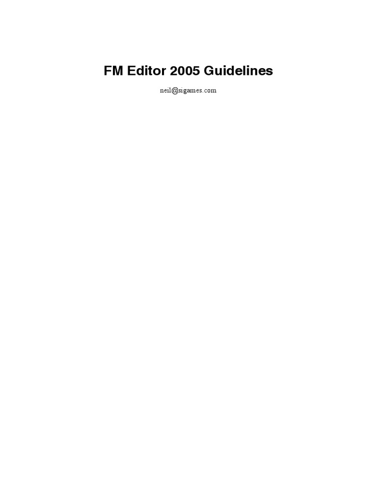 FM Data Editor Guidelines PDF | PDF | Defender (Association Football ...