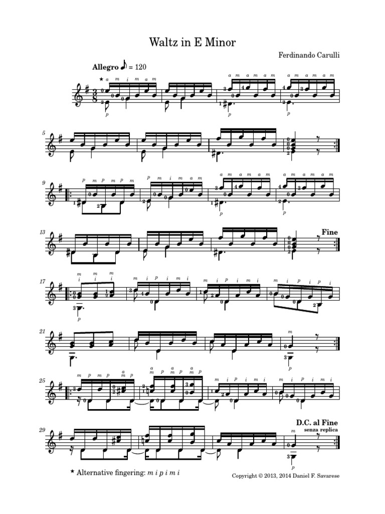 Carulli Waltz In E Minor