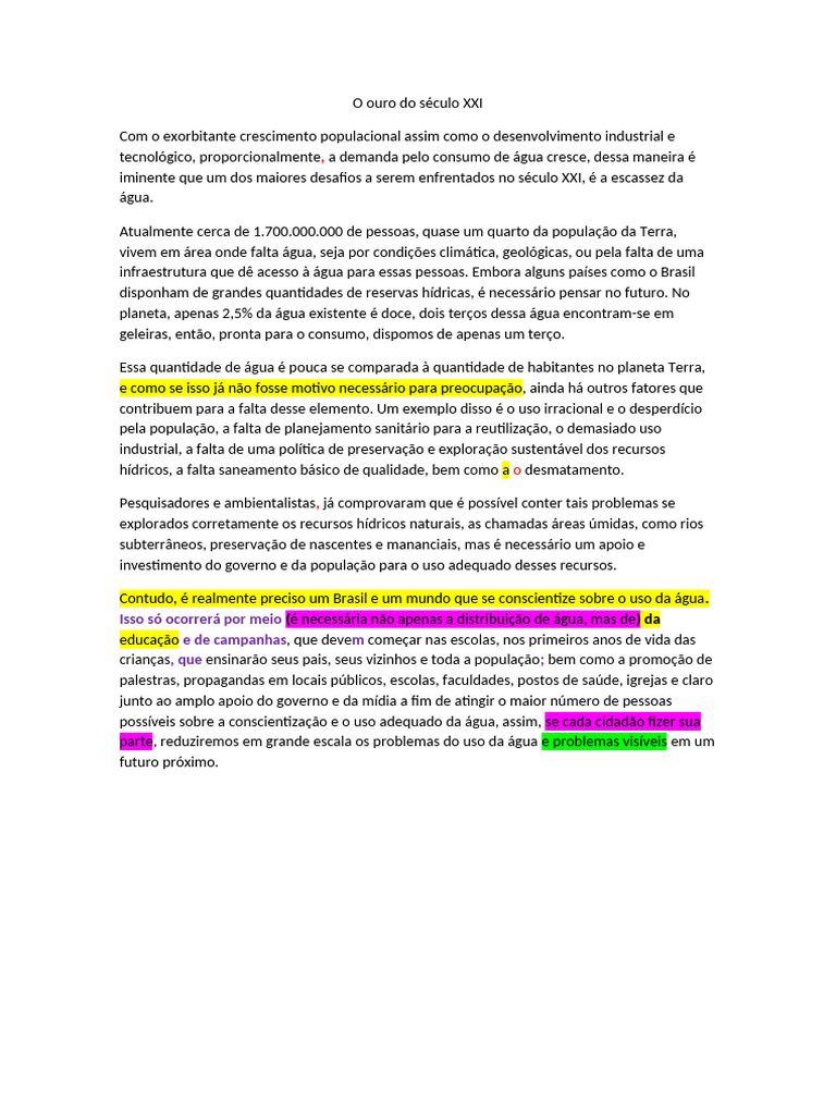 Alternativas Para A Escassez De Agua No Brasil Redação