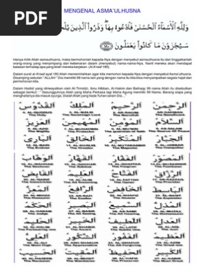Doa Asmaul Husna Latin Dan Artinya