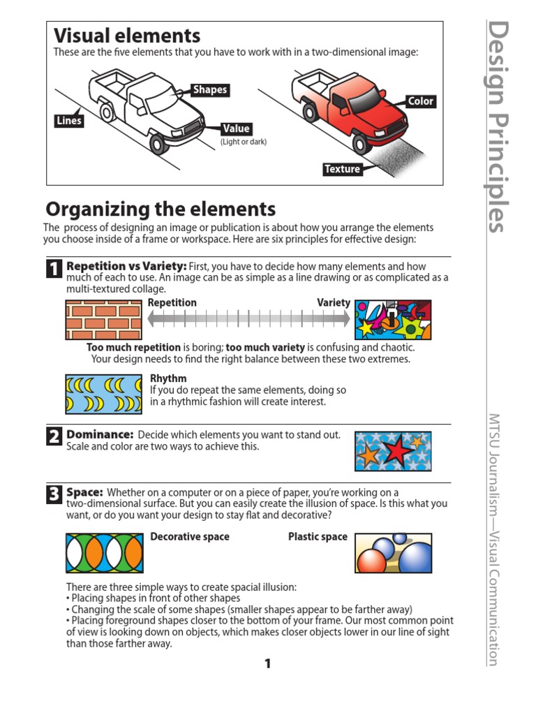 Visual Elements: Repetition Vs Variety | PDF