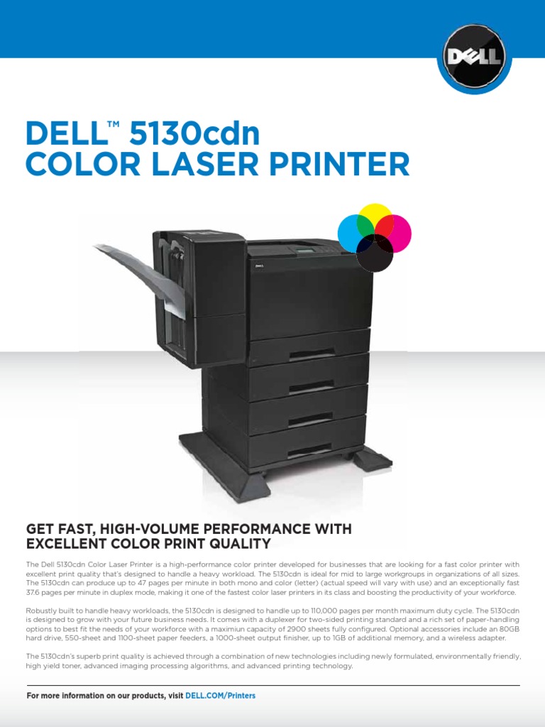Dell 5130cdn Color Laser Printer Brochure | PDF | Printer (Computing ...