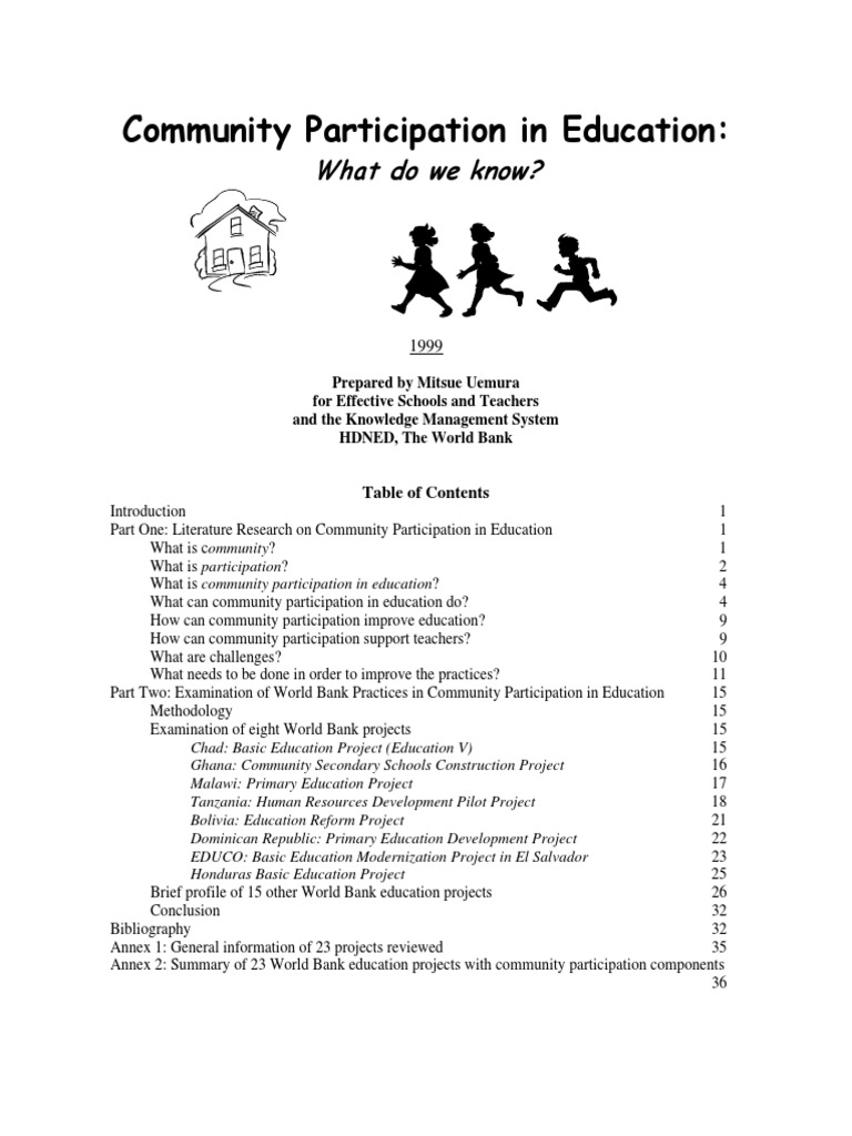 Community Participation in Education | PDF | Community | Female Education