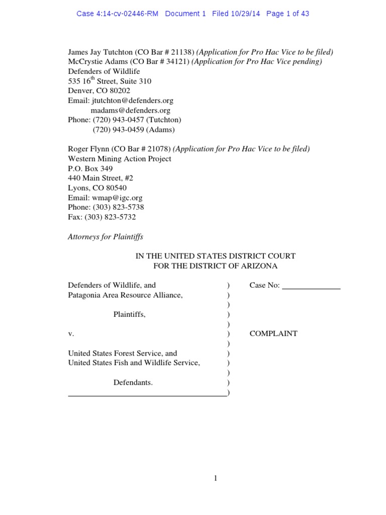 Defenders of Wildlife v. USFS | PDF | Endangered Species Act Of 1973 ...