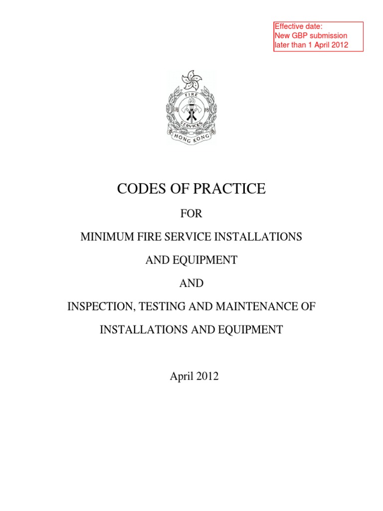 Code of Practice For Minimum Fire Service Installation and Equipment