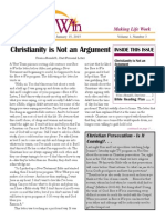 Christianity Is Not An Argument: Inside This Issue