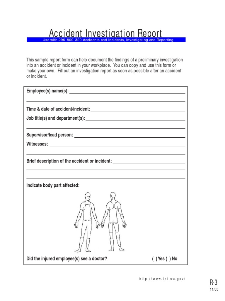 Accident Investigation Report Form 1 PDF | PDF | Labor | Working Conditions