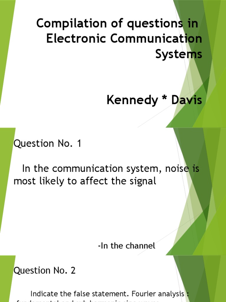 Compilation of Questions in Electronic Communication Systems | PDF ...