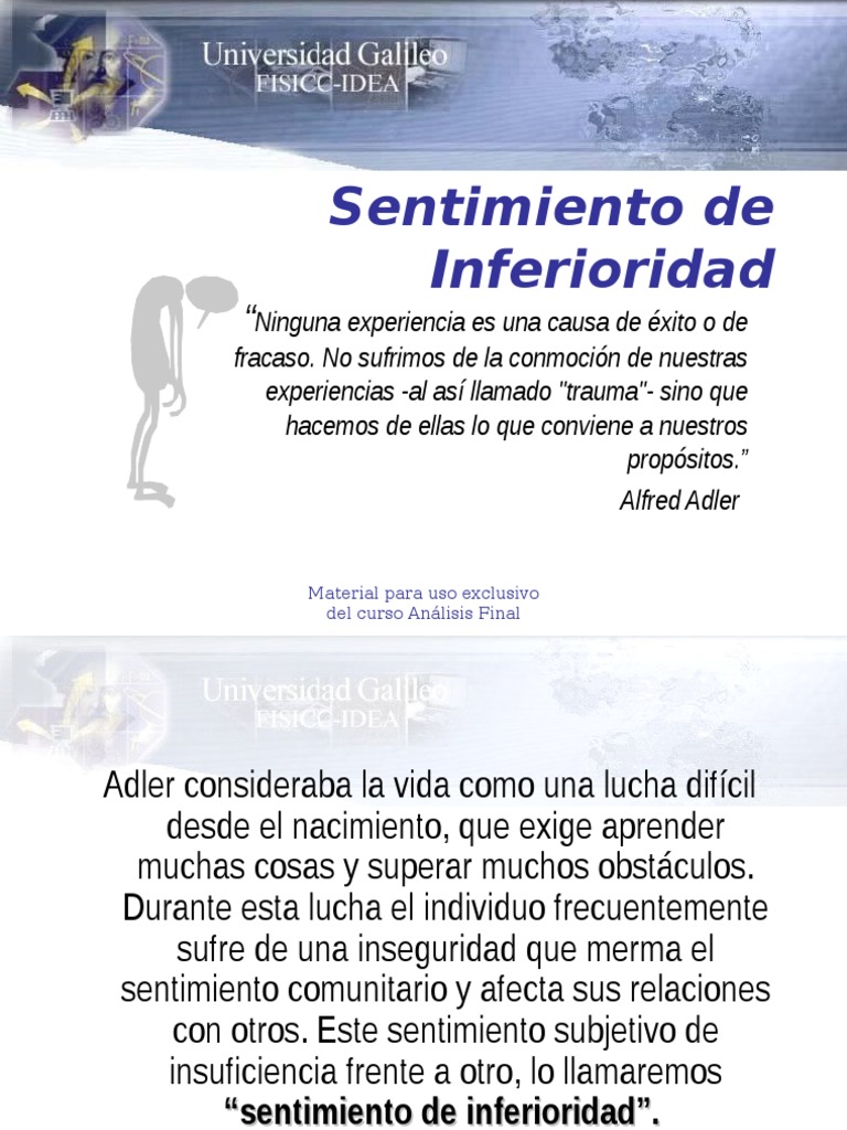 Sentimiento de Inferioridad | Subjetividad | Sentimientos