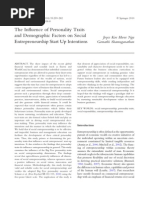 Download The Influence of Personality Traits and Demographic Factors on Social Entrepreneurship Start Up Intention by EmmanuelUhuru SN252782417 doc pdf