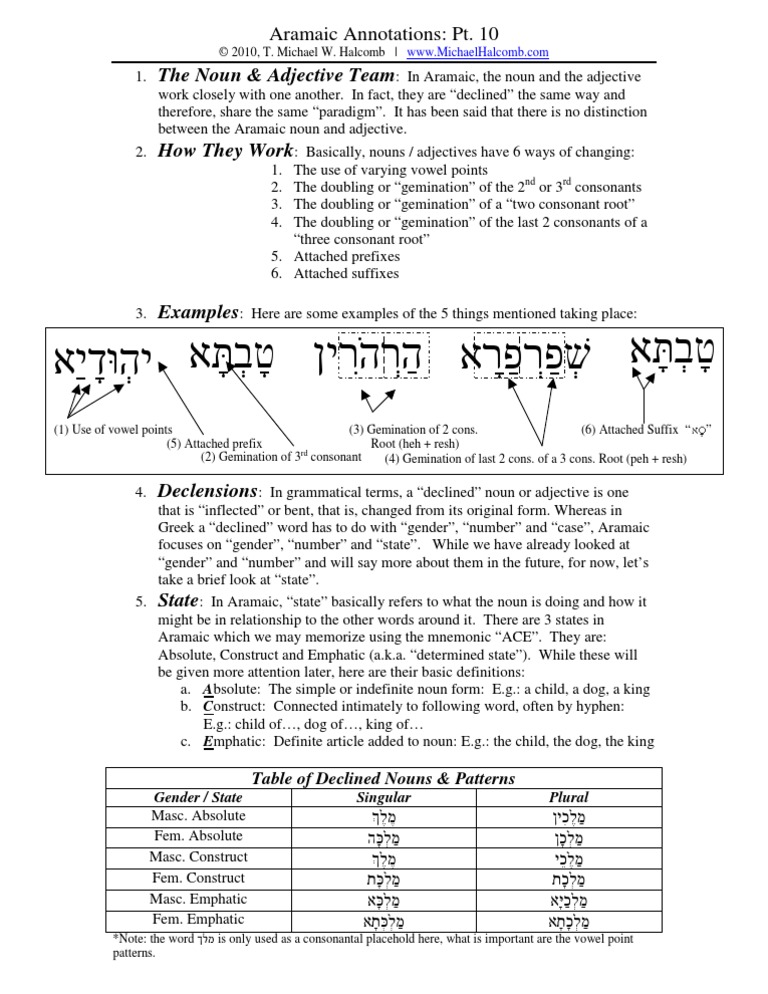 Aramaic Annotations - 10 | PDF | Grammatical Number | Grammatical Gender