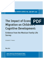 The Impact of Economic Migration on Children’s Cognitive Development