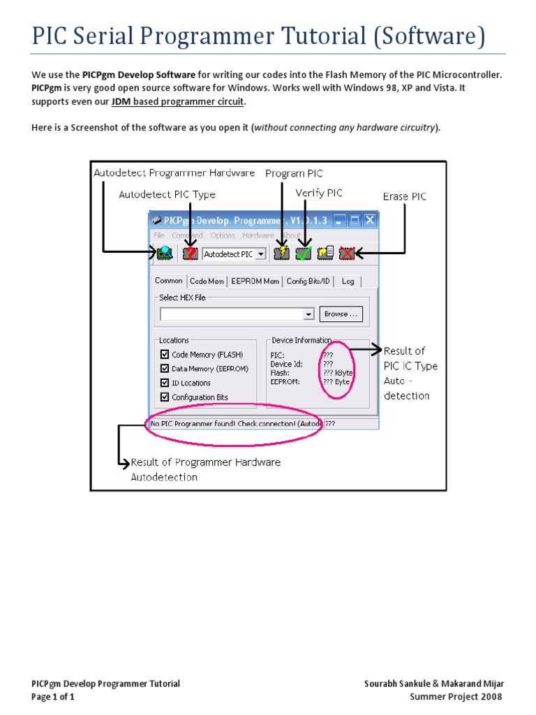 PICPgm Programmer Tutorial Guide | PDF