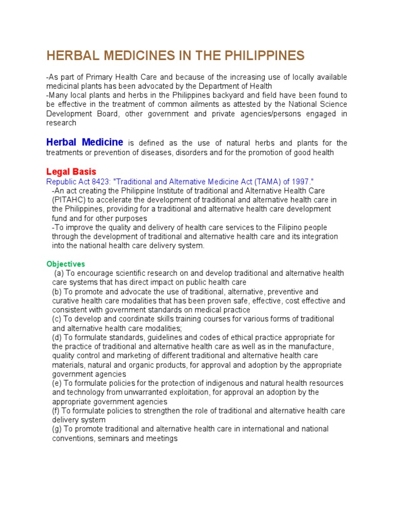 Herbal Medicines in the Philippines Herbalism Alternative Medicine