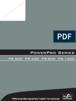 Amplificador POWER PRO PS800 Manual de Instrucciones