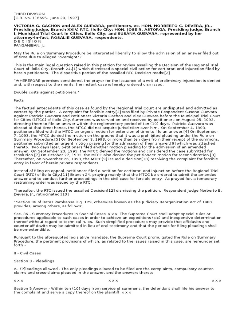 Civil Procedure Cases Complaint Summary Judgment