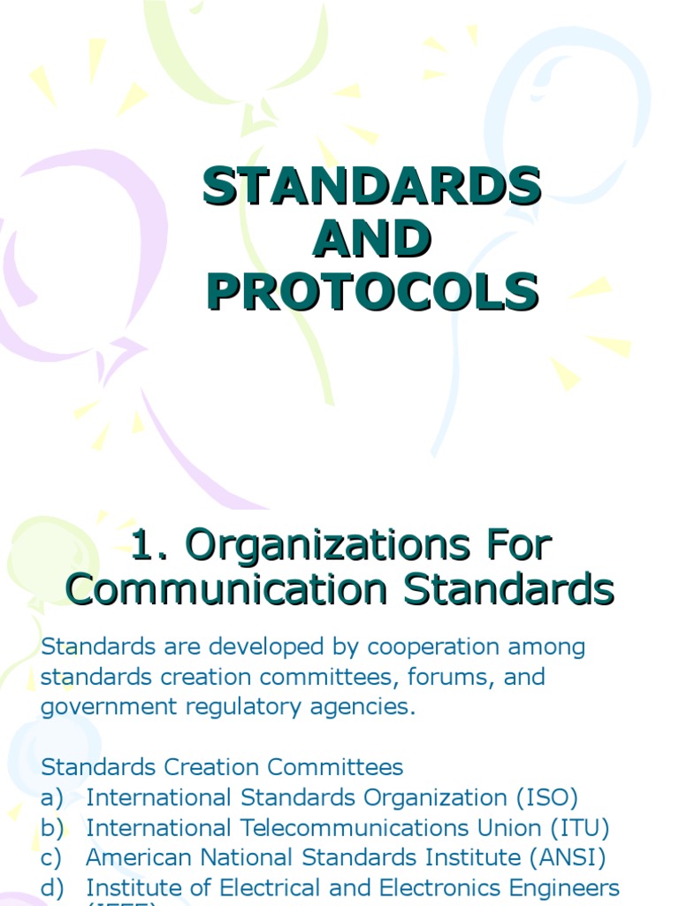 Standards and Protocols for Communication Networks | PDF ...