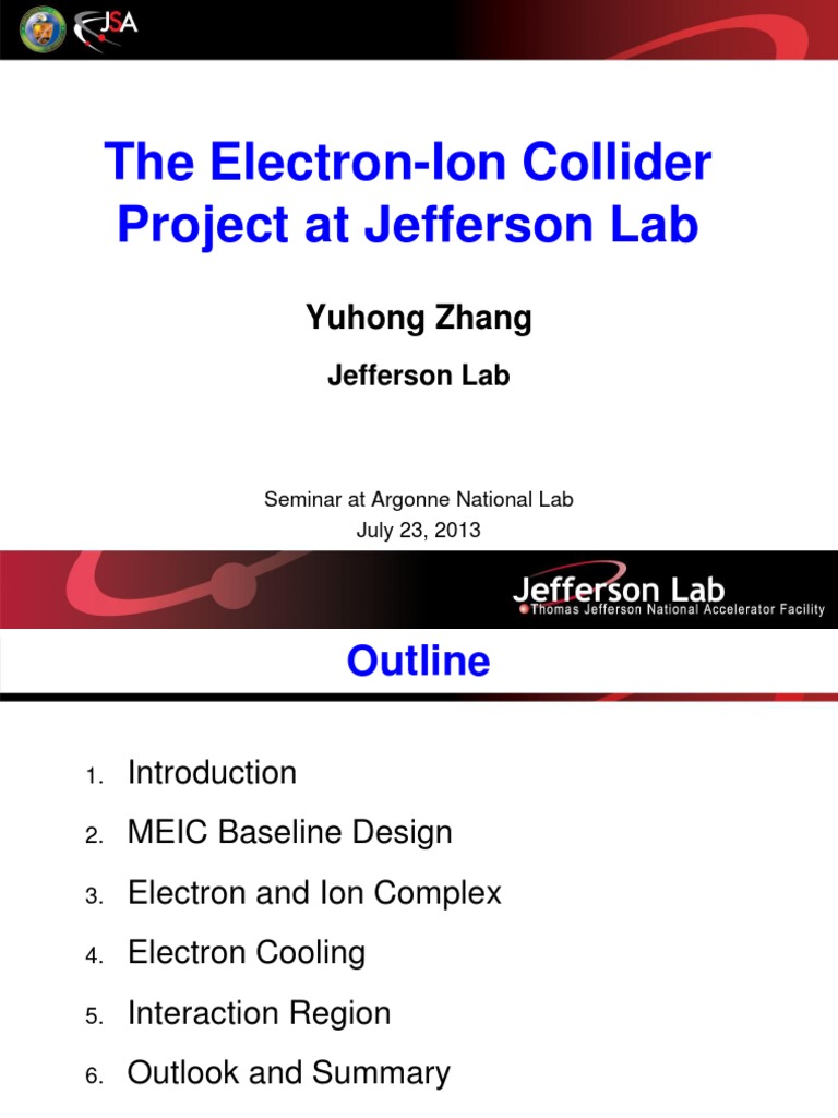 Jefferson Lab's Electron-Ion Collider | PDF | Electron | Particle ...