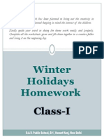 Winter Holidays Homework Guidance
