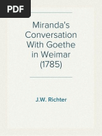 Miranda's Conversation With Goethe in Weimar (1785)