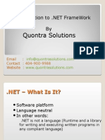 Introduction to .Net FrameWork  by QuontraSolutions