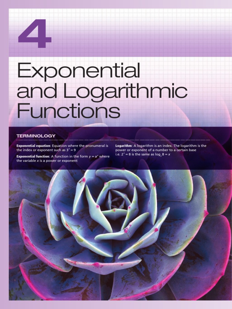 Chapter Four of Maths in Focus | PDF | Logarithm | Exponential Function