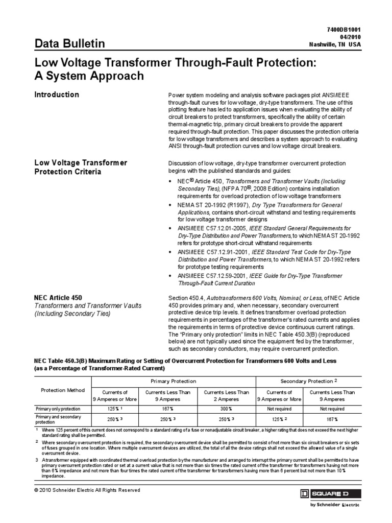 Low Voltage Transformer Fault Protection | PDF | Fuse (Electrical ...