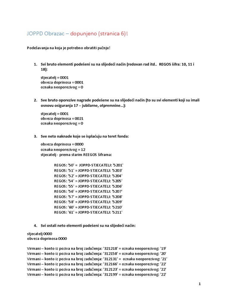 Upute JOPPD | PDF