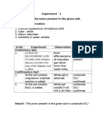 Identify Salt Anion Experiment