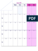 January 2015 Monthly Calendar