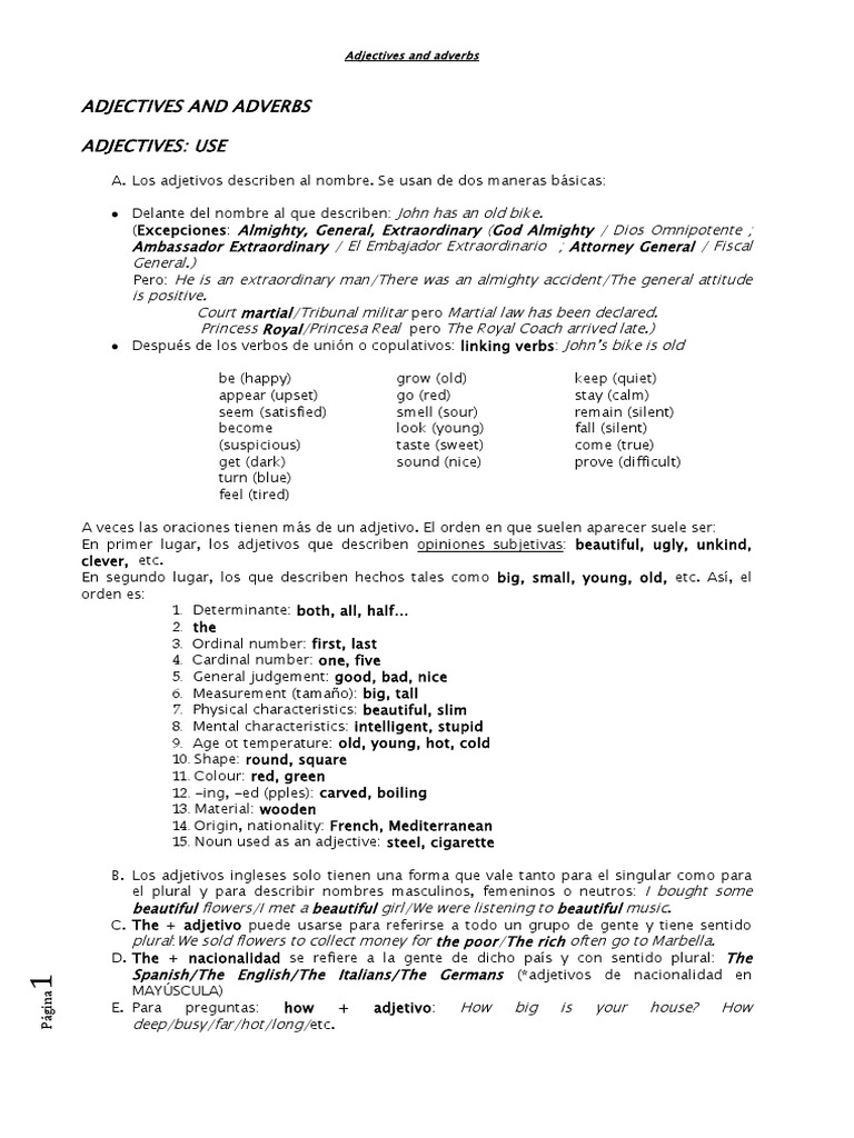 Adjectives and Adverbs | PDF