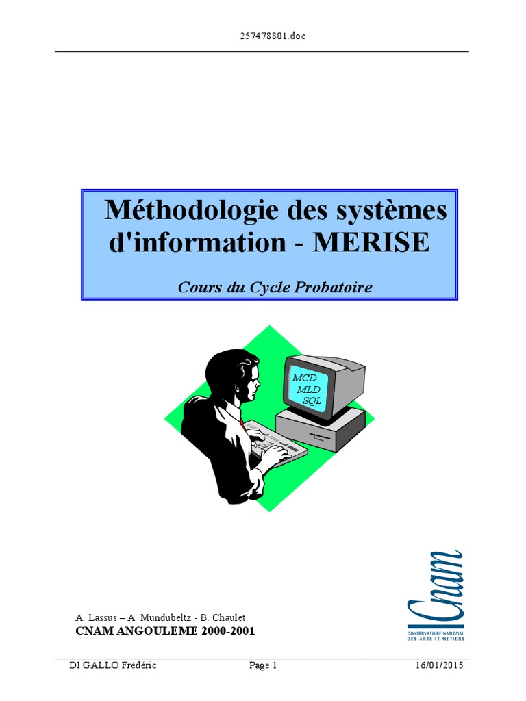 Cours sur la méthode MERISE et SQL | PDF | Architecture de logiciel ...