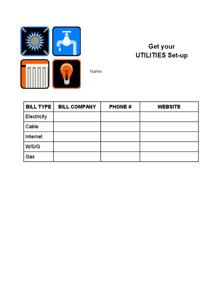 Utility Set-Up Checklist | PDF | Business | Computers
