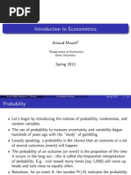 Introduction To Econometrics: Arnaud Maurel