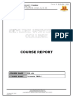 Course Report-Cis 101