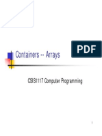 Containers - Arrays: CSIS1117 Computer Programming