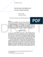 Comunicarea Nonverbala Si Formarea Primei Impresii-Libre PDF
